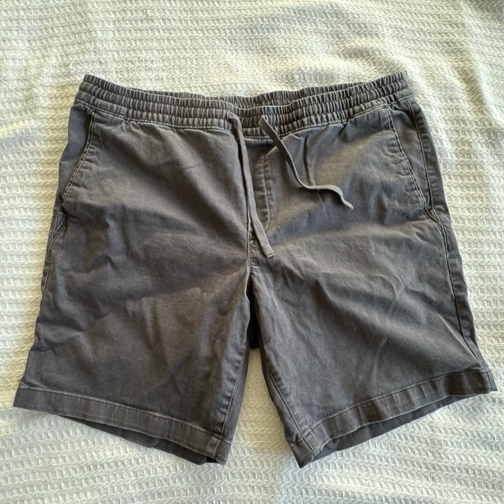 Large Grey Cotton Drawstring Shorts